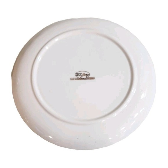 WS George Cake Dessert Plate, Floral, Fluted Gold Trim, 9" - Picture 3 of 4